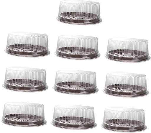[BRSREH35CBYGOYA6] 10PCS Transparent Cake Boxes Lock Design Disposable Plastic Pastry Containers for Muffins Puff Moon Cakes Cookies Fresh Food Storage