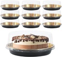 FEOOWV 10inch Round Clear +Glod Cake Carriers for Transport Plastic Disposable Cake Containers Carriers with Dome Lids and Cake Boards Clear Bundt Cake Boxes (10)