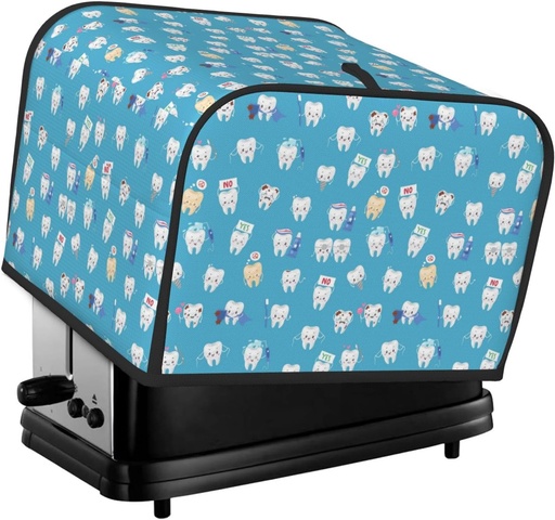 [BRSRAHYHAEARSC34] Oven Cover Kitchen Bread Machine Protector,4 Slice Toaster Cover For Home,Fingerprint Coaster Cover,Kitchen Small Appliance,Cute Healthy Teeth