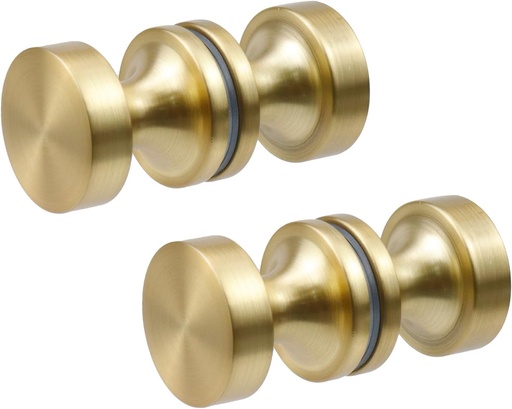 [BRSRA2QBCFYRQFI2] Antrader Aluminum Alloy Solid Back-to-Back Shower Door Knob Glass Door Bathroom Double-Sided Handle Knob Pack of 2,Gold