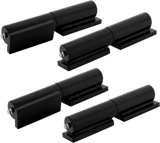 [BRSRMYYYO4PRG2AY] 4PACK Gate Hinge, Heavy Duty (7"), Weld-On Install, Wood/Metal Fence - Black