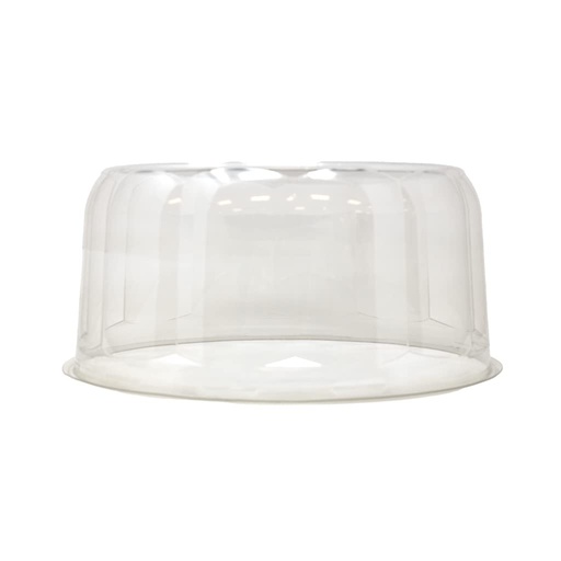 [BRSWGFAYDMIRGHLG] Pactiv Rose Pattern Cake Container & Lid Combo, 13" Diameter x 5.75" Height, Black Base/Clear Lid | 45/Case