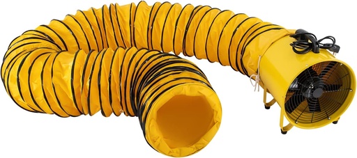 [BRSRAFIYBADRO2A6] Utility Blower Fan, 16 Inch High Velocity Ventilator 1100W Portable Extraction and Ventilation Fan with 32.8 ft PVC Ducting, Heavy Duty Cylinder Axial Exhaust Fan Industrial Fume Extractor, 110V