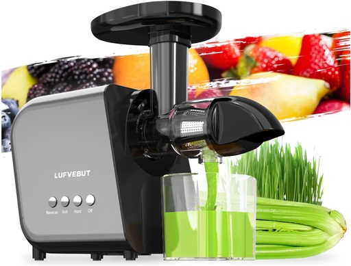 [BRSWYHQCAB4AMAAU] Slow Juicer Machine for Vegetables and Fruits Cold Press Masticating Extractor Celery Wheatgrass Leafy Greens Carrot Ginger Beet, Easy to Clean Juicer BPA-Free Reverse Function,Dishwasher Safe