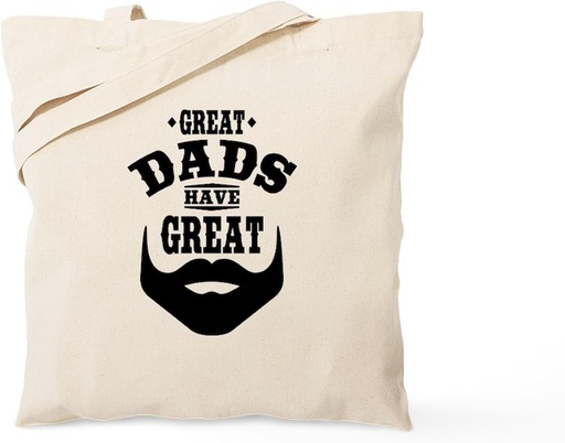 [BRSWGAL7BAHBSF3D] CafePress Bearded Dad Tote Bag Reusable Natural Beige Canvas Shopping Bag