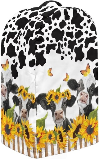 [BRSRE23QBN7AYYAY] ZOUTAIRONG Milk Cow Sunflowers Food Processor Cover Waterproof Blender Cover with Top Handle Portable Food Processor Hood with Adjustable Drawstring