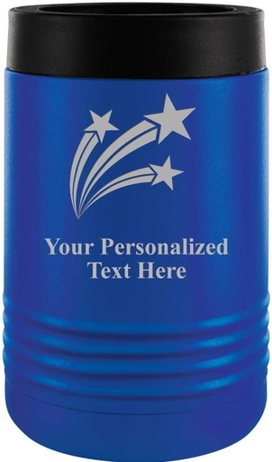 [BRSWGC33PMCRMCDF] Custom Beverage Holder, 12 oz Blue Personalized Shooting Stars Insulated Can Cooler Prime