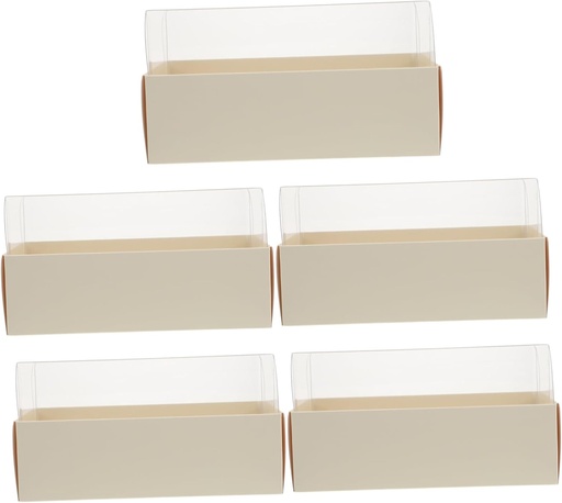 [BRSRACA5CIHBYCDU] Ciieeo 5pcs Party Cupcake Boxes Compact Cake Boxes Macaroon Packaging Transparent Lid