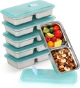6 Pack Stainless Steel Snack Containers Leak Proof Meal Prep Bento Lunch Box Compartment Snack Storage for Home officer Gym Travel