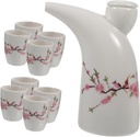 Ceramic Sake Jug Set Tea Cups Traditional Wine Containers Liquor Serving Bottle Handmade