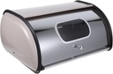 Stainless Steel Bread Box with Window Kitchen Food Storage Container for Countertop Bread Bin Easy to Clean Spacious Design for Various Loaves