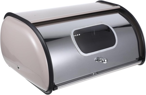 [BRSREZQYC4HRA3YZ] Stainless Steel Bread Box with Window Kitchen Food Storage Container for Countertop Bread Bin Easy to Clean Spacious Design for Various Loaves