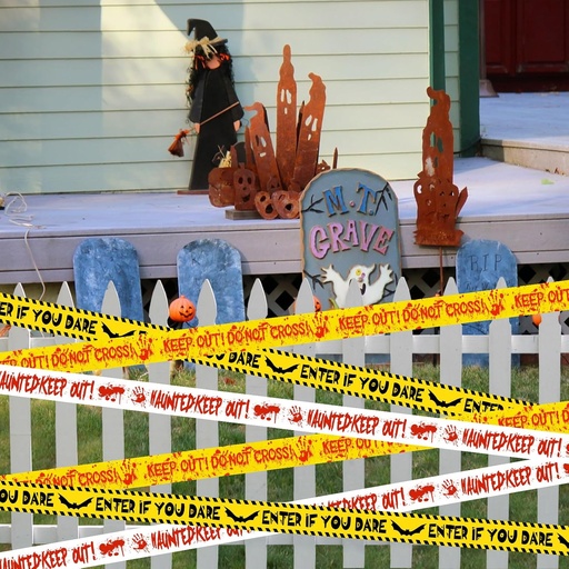 [BRSRA2QCDMJQK3TD] Halloween Decorations Caution Tape 3 in x 88.6 ft 3PCS, Scary Halloween Party Decorations for Indoor Outdoor, Haunted House Decor - Enter If You Dare - Haunted Keep Out - Keep Out Do Not Cross