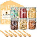 Talented Kitchen Airtight Mason Canning Jars - Multiuse Food Storage Containers with Lids for Canning Supplies & Homemade Food Storage - Clamp-Lid Glass Containers - 25 oz, Pack of 6