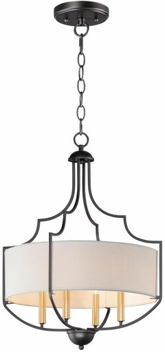 [BRSWYYITAR6GYHI4] Maxim Savant 4 Light Medium Chandelier with Bronze/Antique Brass Finish