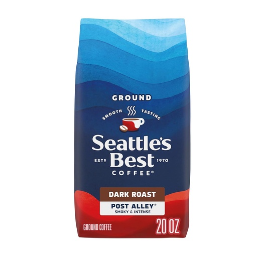 [BRSWIHAFAF4Q2H34] Seattle’s Best Coffee, Dark Roast Ground Coffee, Post Alley, 100% Arabica, 1 Bag (20 oz)