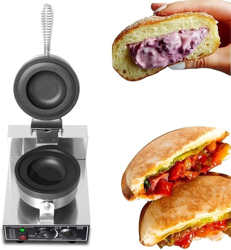 [BRSRAYIRBACWEEQ3] Hamburger Waffle Maker Sandwich Press, Ice Cream Burger Mold Household Commercial, Electric Press Burger Machine 1200W,220V