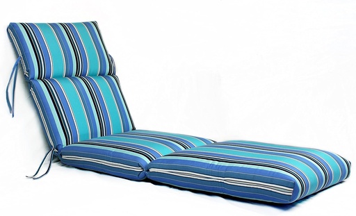 [BRSWIGQDPINBSEL6] Comfort Classics 22W x 72L x 5H Hinge at 26" Sunbrella Outdoor CHANNELED Chaise Cushion in Dolce Oasis Inc. Made in USA.
