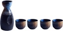 Japanese Ceramic Sake Set Include 1Pcs Sake Bottle and 4Pcs Sake Cups Gift Idea