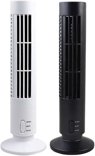 [BRSROAYPDJYB6FL6] Cabilock Mini Portable Tower Fan Bladeless Electric Cooling Air Conditioner with Oscillating Function for Home Office and Travel White