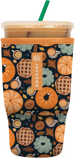 [BRSRACARCF5BYFDB] Sok It JavaSok Iced Coffee & Cold Soda Insulated Neoprene Cup Sleeve (Give Thanks, Large: 30-32oz)