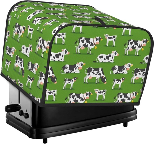 [BRSRAHYHOQNGOHQZ] Oven Cover Kitchen Bread Machine Protector,4 Slice Toaster Cover For Home,Fingerprint Coaster Cover,Kitchen Small Appliance,Cows With Calfs Green