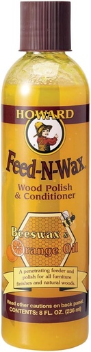 [BRSWIYQMOV5RYH34] Howard Products Feed-N-Wax Wood Polish & Conditioner, 8 oz, Orange