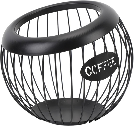 [BRSRACD3CF6B4DLJ] Coffee Pod Holder, Coffee Bar Accessories Decor,Large Capacity K cup Organizer, Coffee Station Organizer,Metal Coffee Pods Storage (Black)