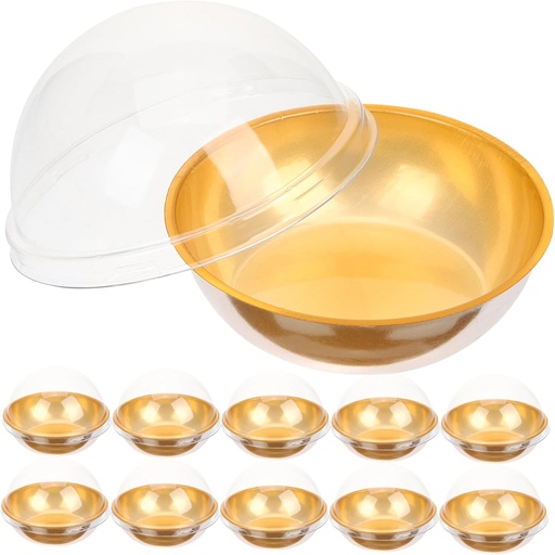[BRSREZICCF6W2F3O] 50 Pcs Dome Cake Boxes Portable Mini Container with Lids Individual Cupcake Holders for Egg Yolk Treats for Parties and Special Occasions