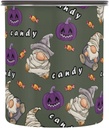 ALAZA Gnome Pumpkin Halloween Airtight Coffee Bean Canister 30oz Food Storage Containers with Lids For Gournd, Tea, Sugar, Flour, Rice, Cereal, Candy Cookie Jar