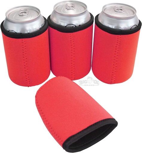 [BRSWGZYECMNBGFLP] Neoprene Can Cooler Thick Sleeves for 12oz Cans - 4-Pack - Colorful Blank Design for any Event - Lightweight 4mm Thick Insulation Keeps Your Drinks Cool!