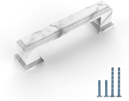 [BRSRMYACOB7RQGQY] 10 Pack 3 inch Cabinet Handles White Marble Cabinet Pulls Kitchen Handles for Cabinets Dresser Pulls Zinc Alloy Cabinet Handle Cabinet Hardware