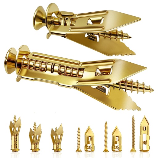 [BRSREGT6ABYWOETF] 88pcs Self Drilling Drywall Anchors with Screws Kit, 2 Sizes Dry Wall Anchor & 3 Sizes Metal Expansion Bolt for Drywall, Zinc-Plated Steel, No Drill, Heavy Duty-Holds 80lbs for Wall Hanging