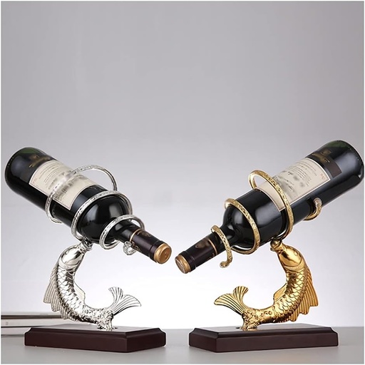 [BRSRAGI5BEAWGA3G] Wine Rack Carp Wine Bottle Holder Stands，Single Resin Figurines Tabletop Wine Racks Animal Statues Home Crafts，for Wine Cellars Storage Rooms Bars Wine Storage Racks(C)