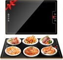 Electric Heat Warming Tray, 23.7"x15.8" Full Surface Mat Warmer With Thermostat, Digital Display,Support 104~284℉, Timer (30min-24hrs), Perfect For Parties Buffet, Countertop, Heat-Resistant Glass