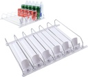 15in Beverage Organizer for Refrigerator, 6 Can Organizer for Pantry, Drink Holder for Fridge,Adjustable Width Spring Loaded Easy Slide Large CapacityFridge Drink Dispenser