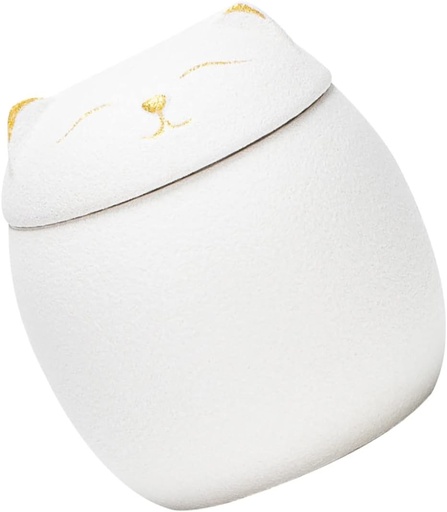 [BRSRMAQQAADRUEQ3] Cabilock Ceramic Tea Jar Kitchen Storage Jar Cartoon Cat Sealed Canister Mini Food Storage Container for Loose Tea Coffee Bean Sugar Salt 160ML (White)