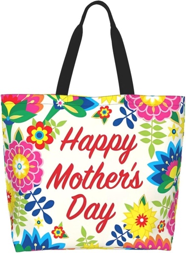 [BRSRACYHC4DWA3LB] Mothers Day Tote bag Large Reusable Shoulder mom tote Bag Travel Bag With Inner Pocket MamaTote Bag Mothers gift