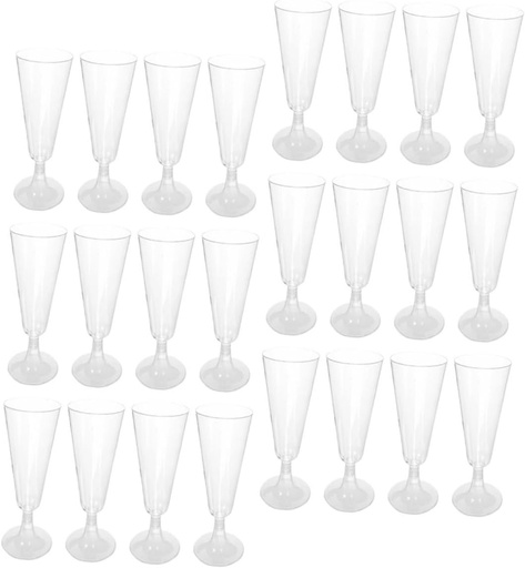 [BRSREZIOCMJROHLH] STOBAZA 40pcs Unbreakable Plastic Wine Goblets Ribbed Glassware for Wedding Parties