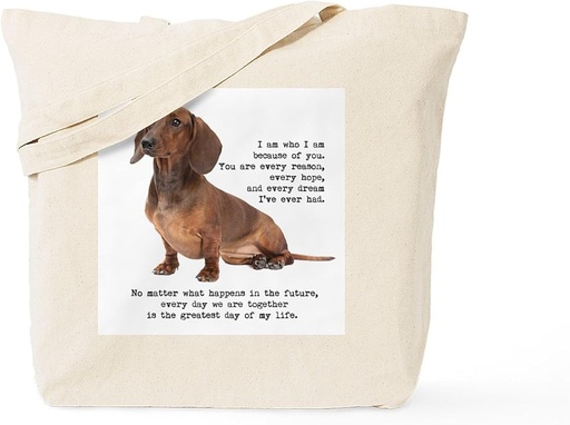 [BRSWGAAEPN5BS3TU] CafePress Dachshund Tote Bag Reusable Natural Beige Canvas Shopping Bag
