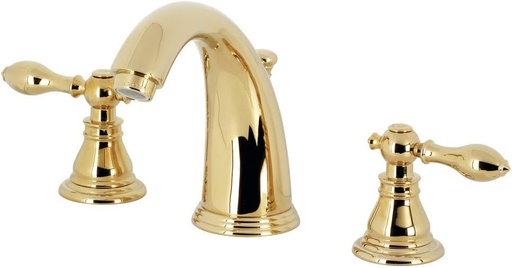 [BRSWYED6A4IBACIV] Kingston Brass KB982ACL American Classic Widespread Bathroom Faucet with Retail Pop-Up, Polished Brass