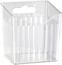 Plastic Organiser Storage, Wall Mounted Storage Box Hanging Container Organizer Basket for Kitchen Bathroom Office Bedroom (Transparent White)