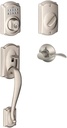 Schlage FE365-CAM-ACC-LH Left Handed Camelot Electronic Handleset with Accent Le, Satin Nickel