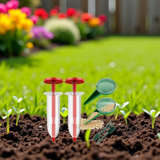 [BRSRAH34PMFAKG3L] A Set of 2024 New Red Mini Seed Spreader,Mini Sowing Seed Dispenser for lawns,Handheld Seed Planter Tool,Manual Seedlings Dibber and Widger Set,Small Seed Sower for Tiny Seeds Gardening and Lawn Care