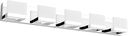 Tipace 5 Lights Modern Chrome Vanity Light for Bathroom Wall Light Up and Down LED Bathroom Light Fixtures Over Mirror(White Light 6000K)
