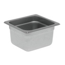 HUBERT 1/6 Size Steel Steam Table Pan 24 Gauge Stainless - 4"D