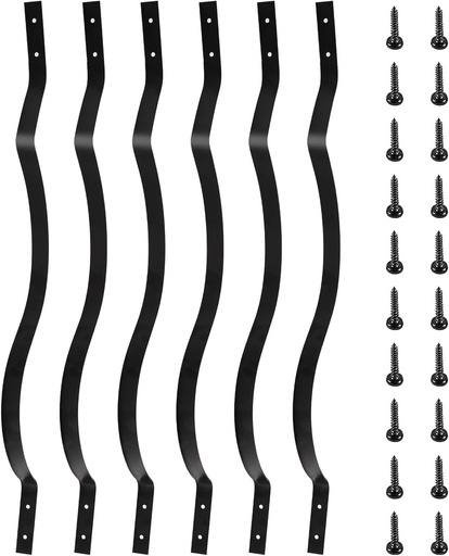 [BRSROAI6CEPAKDLG] 26 Pack Metal Deck Balusters,32.25"x1" Wave Arc Deck Spindles with Screws,Baroque Silhouette Wrought Style Baluster for Outdoor Stair Deck Porch W/Hardware…
