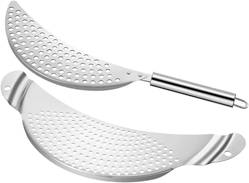 [BRSREH37CN6WMA3D] Stainless Steel Pasta Strainer Draining Tool with Hanging for Kitchen Cooking and Household Use