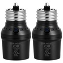 Suraielec Light Sensor Socket, Automatic Dusk to Dawn Light Socket with 360° Sensor Rotation, E26 E27 Bulb Base Adapter for Outdoor Lighting, UL Listed, Black, 2 Pack