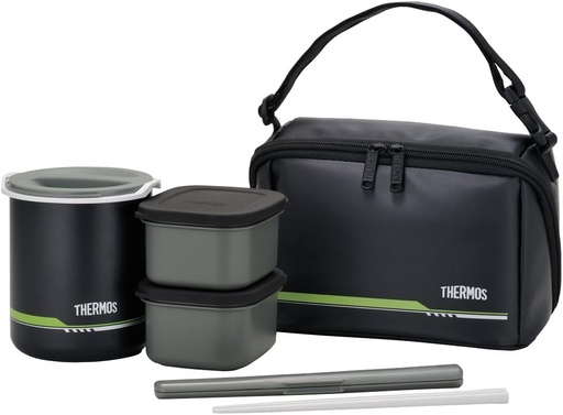 [BRSWIH3YAYFB2FI7] Thermos DBQ-502 MTBK Thermal Bento Box, Approx. 1 Pack, Matte Black